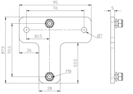 Адаптер крепления на стену KM 24471 для мониторов SC204/205, Eve Audio, SC-Adapter