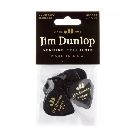 Genuine Celluloid Медиаторы, 12шт, очень толстые, черные, Dunlop, 483P03XH