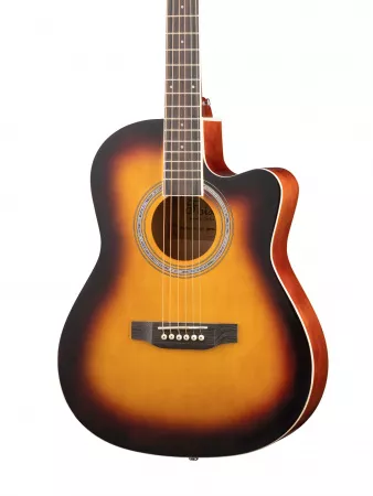 Акустическая гитара, с вырезом, санберст, Foix, FFG-3039-SB
