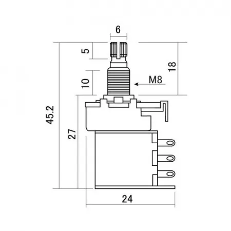 Потенциометр A500K (лог), Push-Pull, Hosco, Push-500A