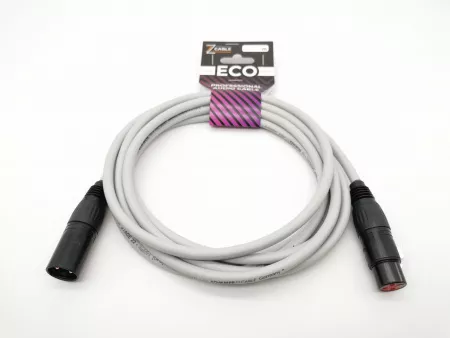 Кабель микрофонный 1м, серый, ZZcable, E1-XLR-M-F-0100-8