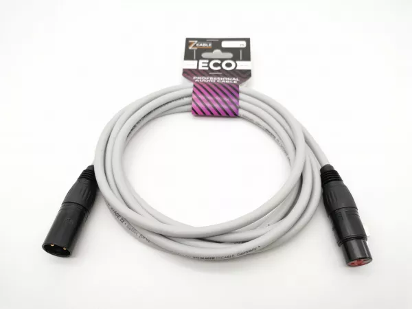 Кабель микрофонный 1м, серый, ZZcable, E1-XLR-M-F-0100-8  рис.2 