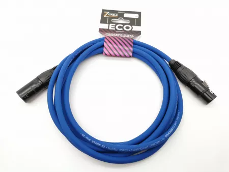 Кабель микрофонный 1м, синий, ZZcable, E1-XLR-M-F-0100-6