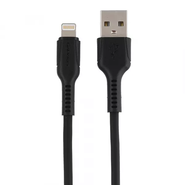 Кабель GP21L USB (m)-Lightning (m) 2.4A силикон черный, GoPower, 00-00028370  рис.2 