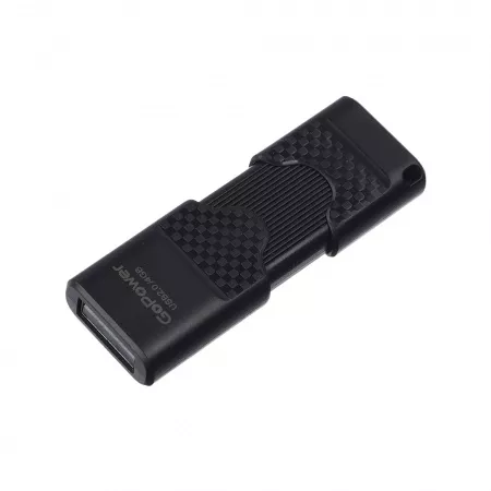Slider Флеш-накопитель 4GB USB2.0, черный матовый пластик, GoPower, 00-00025961