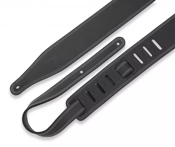 Deluxe Series Ремень для гитары, кожаный, черный, Levy's, M17BDS-BLK  рис.2 