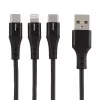 Кабель GP21-3-1.2M USB (m)-Type-C/Lightning/microUSB (m) 1.2м черный, GoPower, 00-00028388