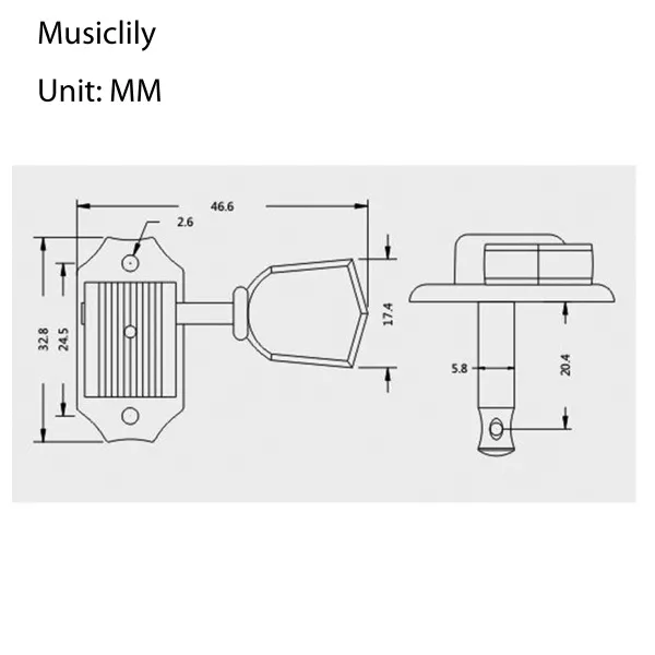 Колки для гитары, 3+3, хром, Musiclily, M171  рис.2 