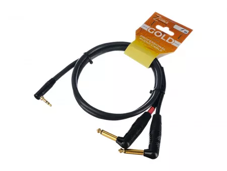 Кабель 3,5R-2Jack угловой, 1м, ZZcable, G57-3,5R-2JR-0100-0