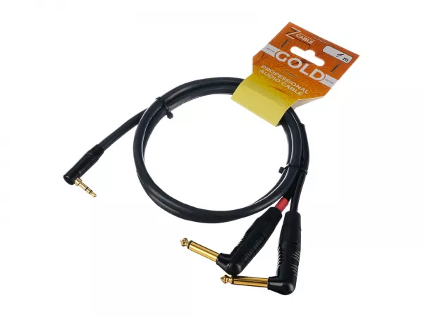 Кабель 3,5R-2Jack угловой, 1м, ZZcable, G57-3,5R-2JR-0100-0  рис.2 