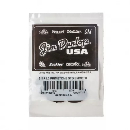 Primetone Медиаторы 12шт, толщина 1,00мм, стандартные, Dunlop, 511R1.0