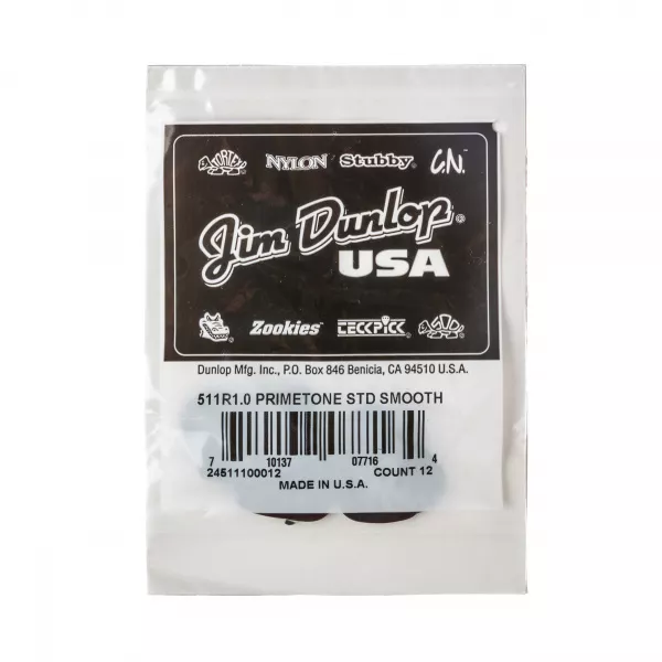 Primetone Медиаторы 12шт, толщина 1,00мм, стандартные, Dunlop, 511R1.0  рис.2 