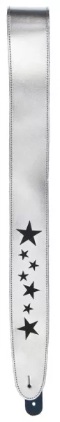 25SLE02 Embossed Silver Кожаный ремень для гитары, серебряный, тиснение «Stars», Planet Waves