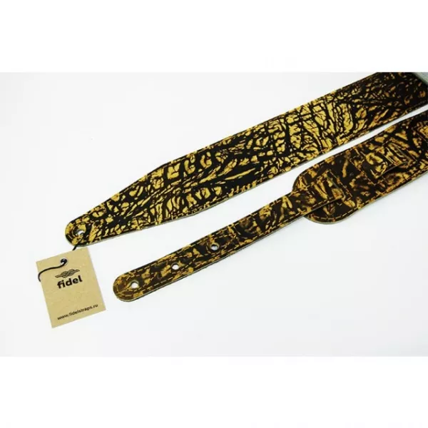 Leather Tigina Ремень для гитары, кожаный, рассвет в джунглях, Fidel, FL8003LT  рис.2 