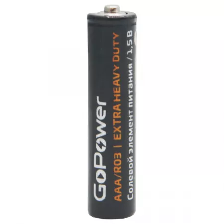 Элемент питания R03 AAA Shrink 4 Heavy Duty солевой 1.5V, 4шт, GoPower, 00-00015593