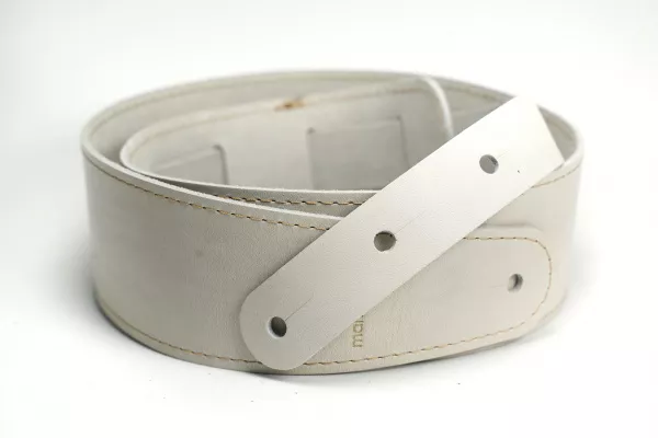 Ремень для гитары, кожаный, белый, Mamba straps, MB6061-119-01  рис.2 