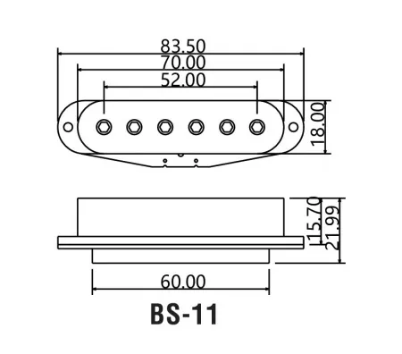 Звукосниматель магнитный, сингл, бриджевый, черный, Belcat, BS-11Bridge-BK