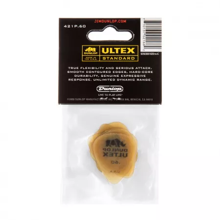 Ultex Standard Медиаторы 6шт, толщина 0,60мм, Dunlop, 421P.60