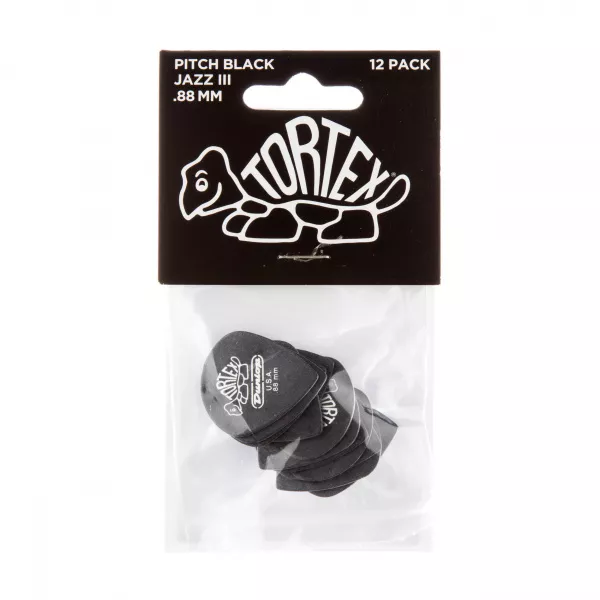 Tortex Pitch Black Jazz III Медиаторы 12шт, толщина 0,88мм, Dunlop, 482P.88  рис.2 