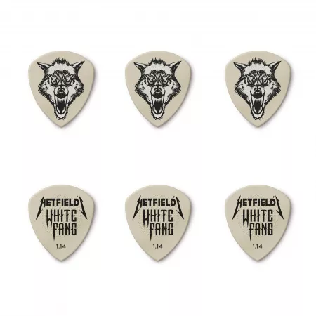 White Fang Медиаторы в коробочке, 6шт, толщина 1,14мм, Dunlop, PH122T1.14
