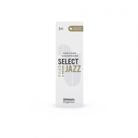 Organic Select Jazz Filed Трости для саксофона баритон, размер 3H, 5шт, D'Addario, ORSF05BSX3H
