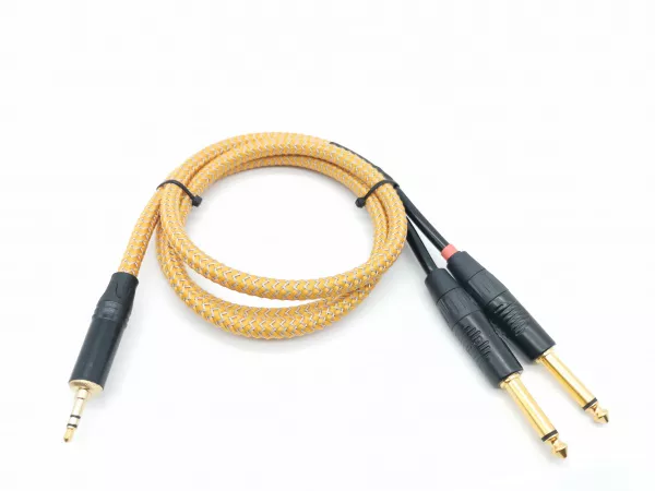 Кабель аудио 3.5-2х6.3мм, 1.25м, в оплетке, ZZcable, G46-3,5-2J-0125-Z  рис.2 