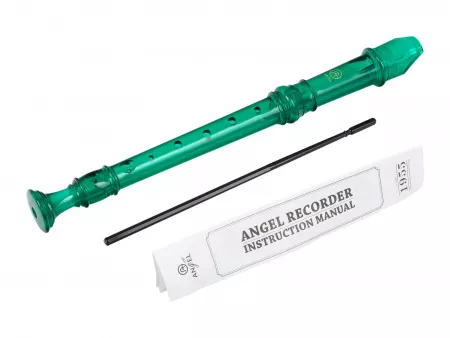 Блокфлейта сопрано, зеленая, немецкая система, Angel, ASRG-300TEG