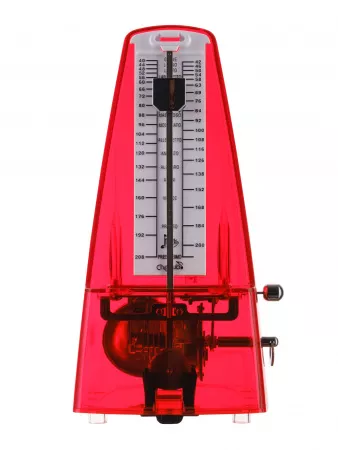 Метроном механический прозрачный красный Cherub, WSM-330TRD