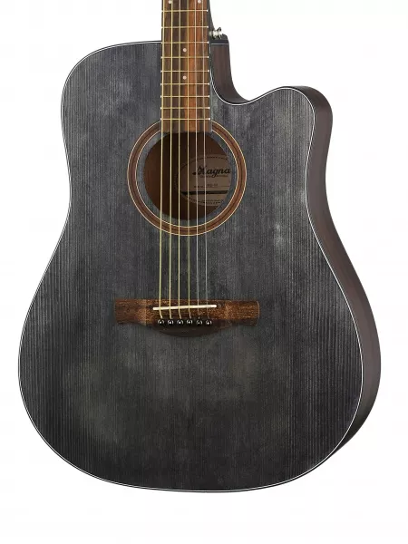 Акустическая гитара, с вырезом, черная, Magna, MD-03  рис.2 