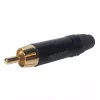 SRCM-G-B Разъем на кабель RCA male, черный хвостовик, SHNOOR