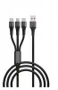 Кабель GP21-3-1-1.2M USB (m)-Type-C/Lightning/Type-C (m) 1.2м черный, GoPower, 00-00028390