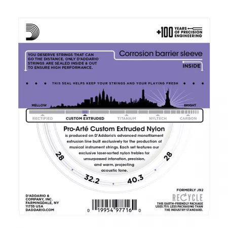 EJ65C Комплект струн для концертного укулеле, прозрачный нейлон, D'Addario