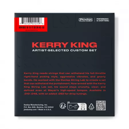 Kerry King Icon Комплект струн для электрогитары, никелир, 10-46 (52), с доп.струной, Dunlop, KKN1052
