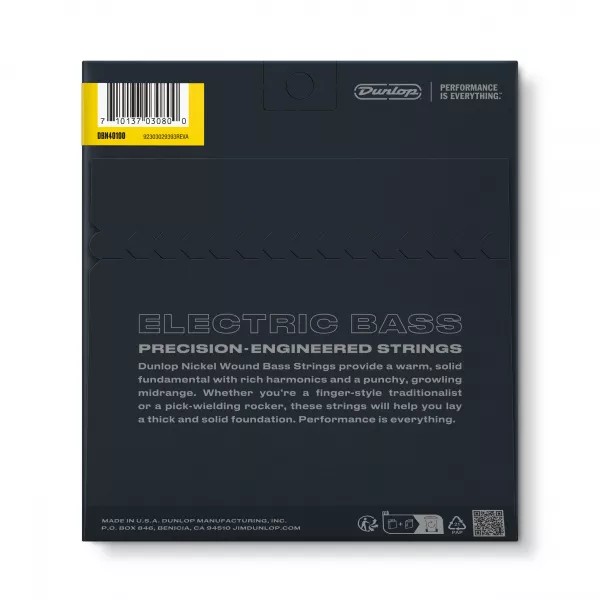 Комплект струн для бас-гитары, никелированные, Light, 40-100, Dunlop, DBN40100  рис.2 