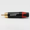 SRCM-G-R Разъем на кабель RCA male, красный хвостовик, SHNOOR
