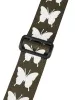 Ремень для гитары, зеленый хаки, аппликация Бабочка, MEZZO, MZ-RG-5ApButterflyGh