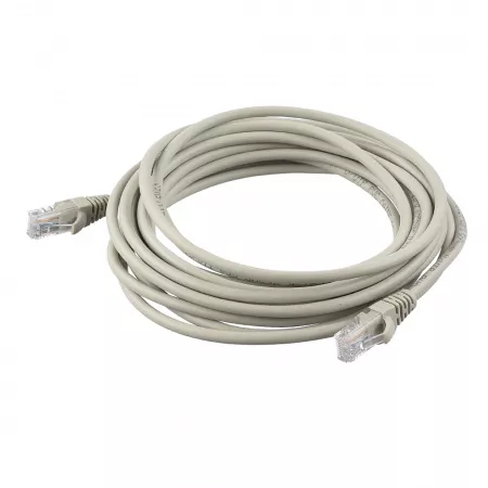 Патч-корд RJ-45 (m)-RJ-45 (m) 5.0м кат.5е ПВХ 26AWG, серый, в пакете, GoPower, 00-00027475