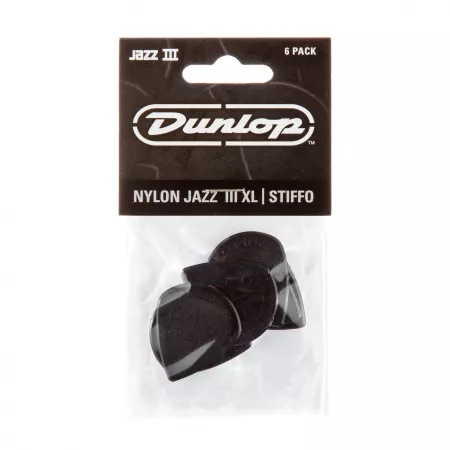 Nylon Jazz III XL Медиаторы 6шт, 1,38мм, черные, Dunlop, 47PXLS
