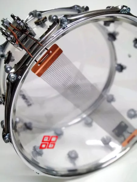 Малый барабан 14x8", акрил с металлическим ободом, прозрачный, Мастерская Бехтеревых, MBAp-m-1408-10  рис.2 
