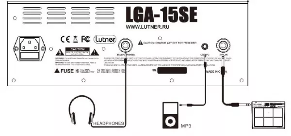 LGA-15SE Гитарный комбоусилитель, цифровой, задняя панель
