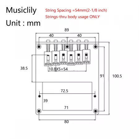 Бридж для электрогитары Telecaster, хром, Musiclily, MX1893CR