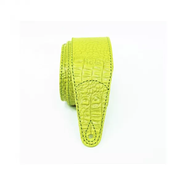 Leather 11 Ремень для гитары, кожаный, лайм, тиснение рептилия, Fidel, FL660317L11  рис.2 