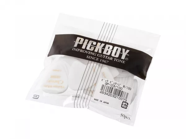 Celluloid Vintage Classic White Медиаторы 50шт, толщина 1.0мм, Pickboy, GP-03/100  рис.2 