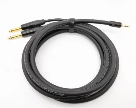Кабель аудио 3.5-2х6.3мм, 9м, ZZcable, E52-3,5-2J-0900-0