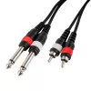 Кабель акустический 2х6.3мм-2хRCA, стерео, 3м, Cascha, HH-2095