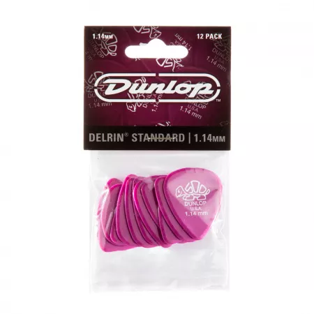 Delrin 500 Медиаторы, 12шт, толщина 1,14мм, Dunlop, 41P1.14