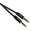 Кабель AUX 3.5мм (m)- 3.5мм (m), 1.0м, TPE черный, в пакете, GoPower, 00-00027478