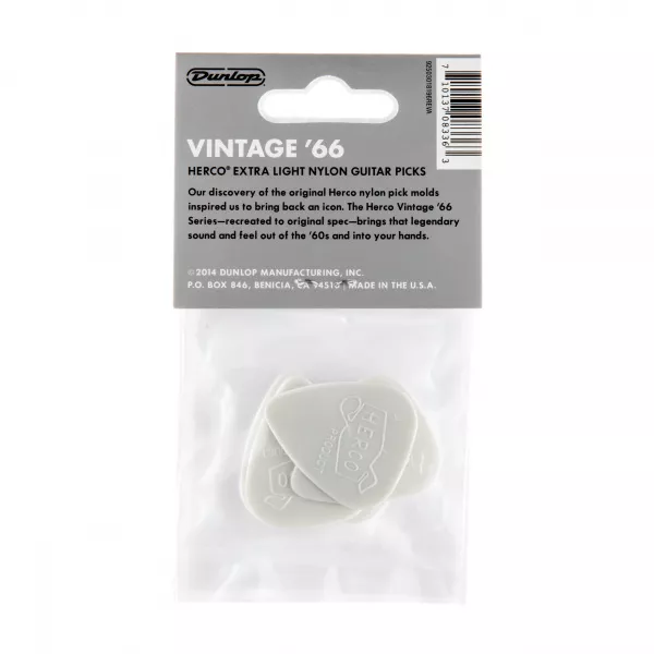 Herco Vintage ’66 Медиаторы 6шт, очень тонкие, Dunlop, HEV209P  рис.2 