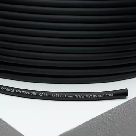 226BLK-100m Кабель микрофонный симметричный, 2x0.26мм, d6, 100м, SHNOOR