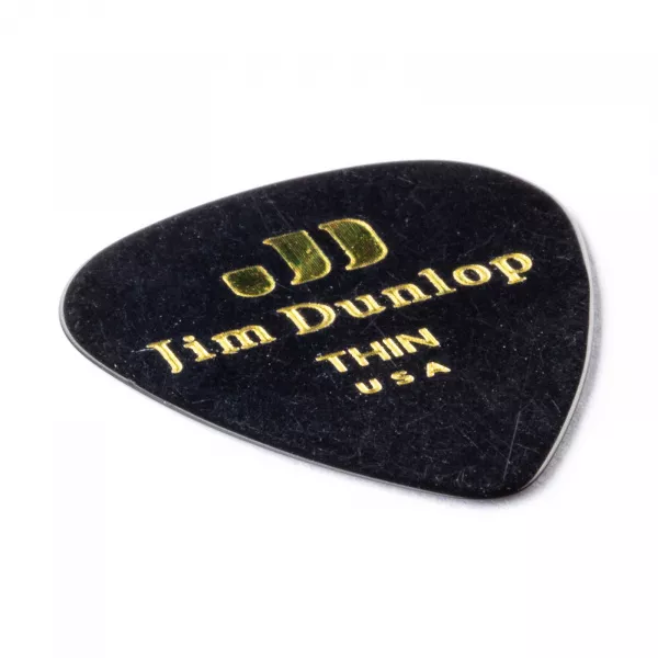 Genuine Celluloid Медиаторы, 12шт, тонкие, черные, Dunlop, 483P03TH  рис.2 